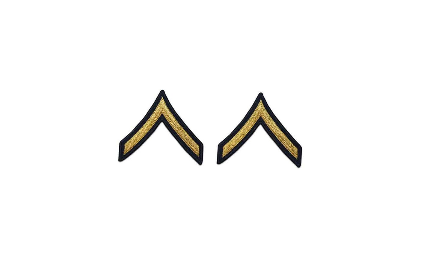 U.S. Army E2 Private Gold on Blue Sew-on - Large/Male - Sta-Brite Insignia Inc.