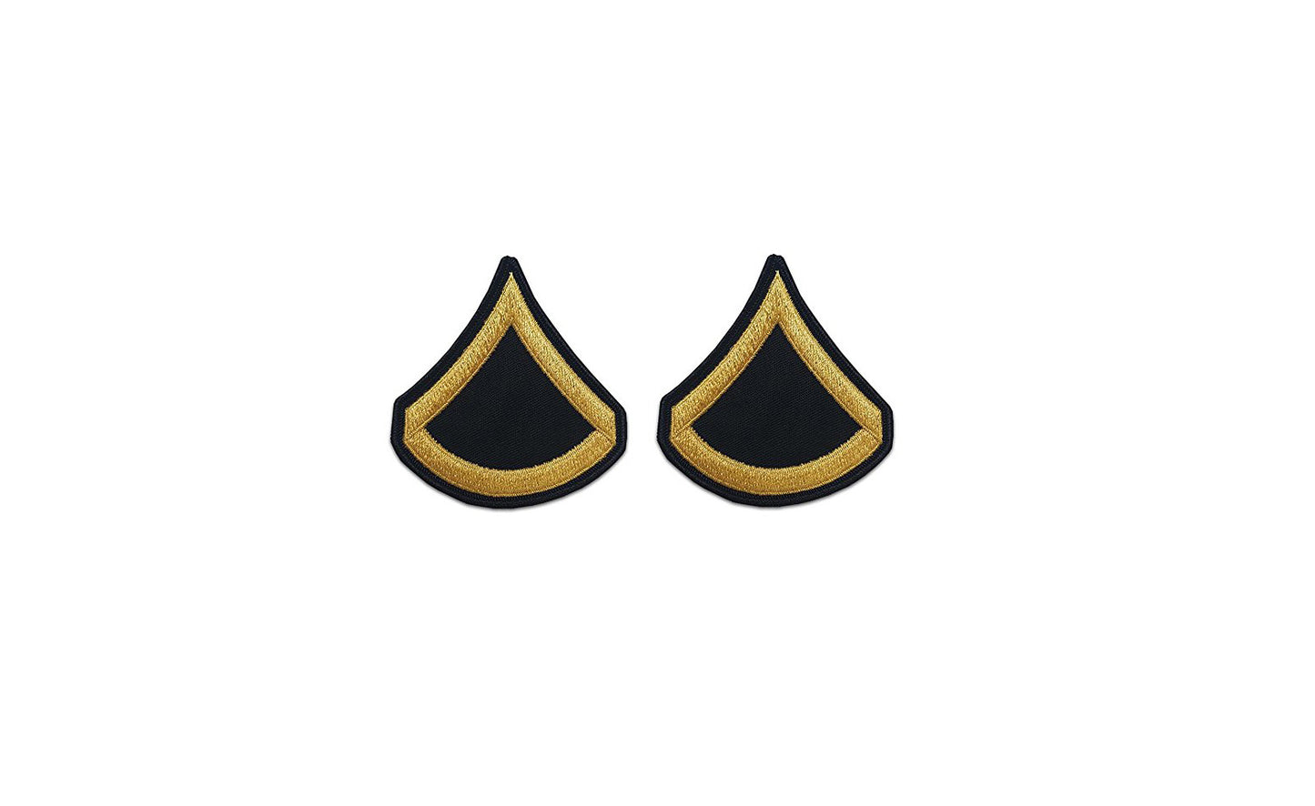 US Army E3 Private First Class Gold on Blue Sew-on - Large/Male - Sta-Brite Insignia Inc.