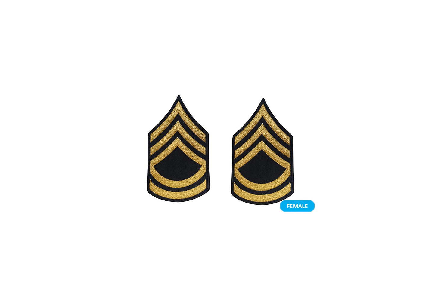 U.S. Army E7 Sergeant First Class Gold on Blue Sew-on - Small/Female - Sta-Brite Insignia Inc.