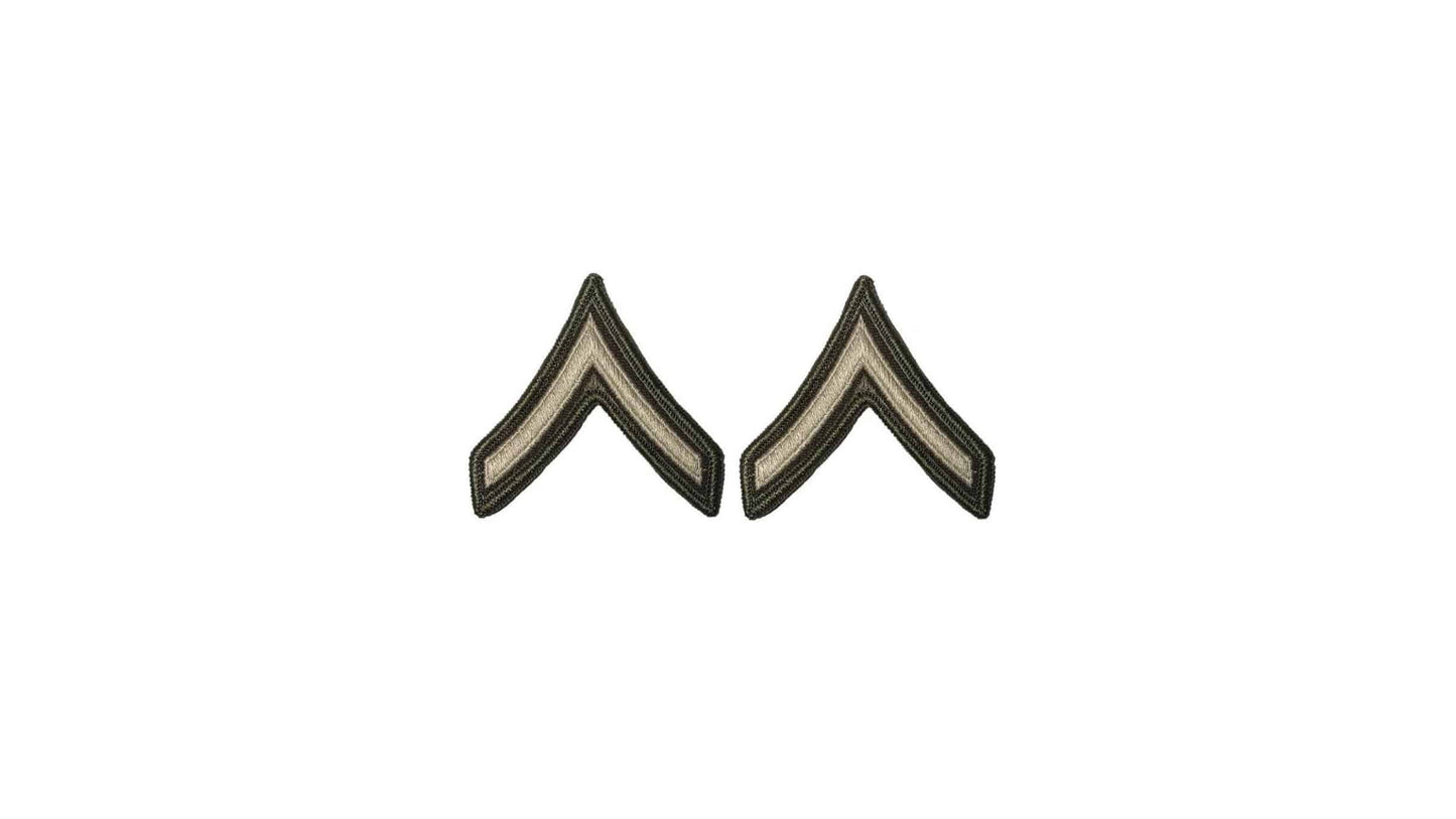 U.S. Army AGSU (E2) Private Chevron Sew-on Rank (male) - Sta-Brite Insignia Inc.
