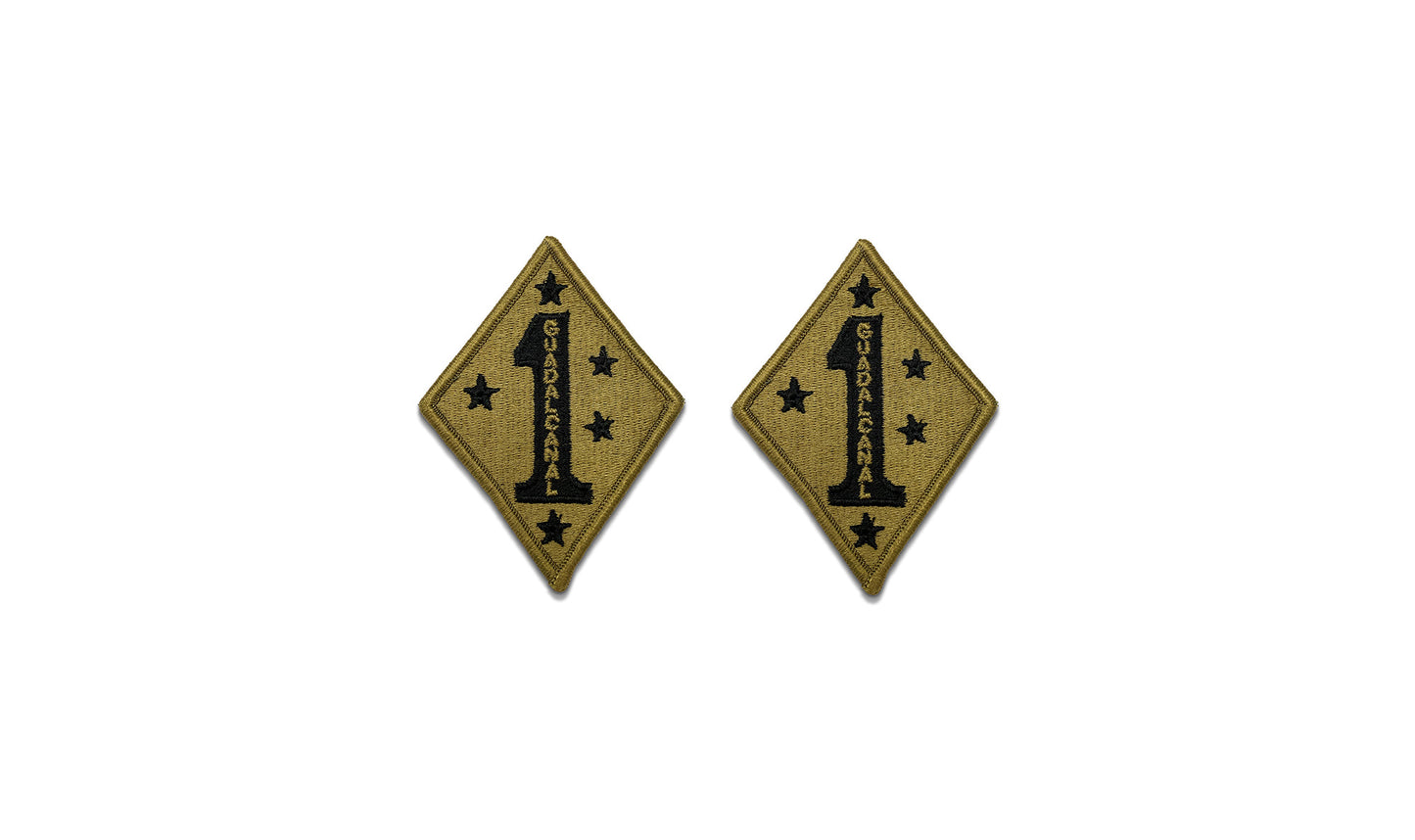 U.S. Army 1st Marine Division OCP Patch with Hook Fastener (pair)