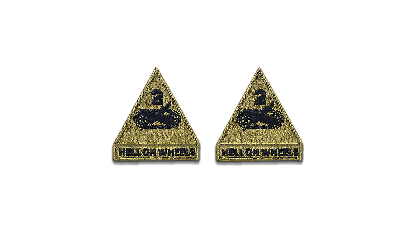 U.S. Army 2nd Armored Division OCP Patch with Hook Fastener (pair)