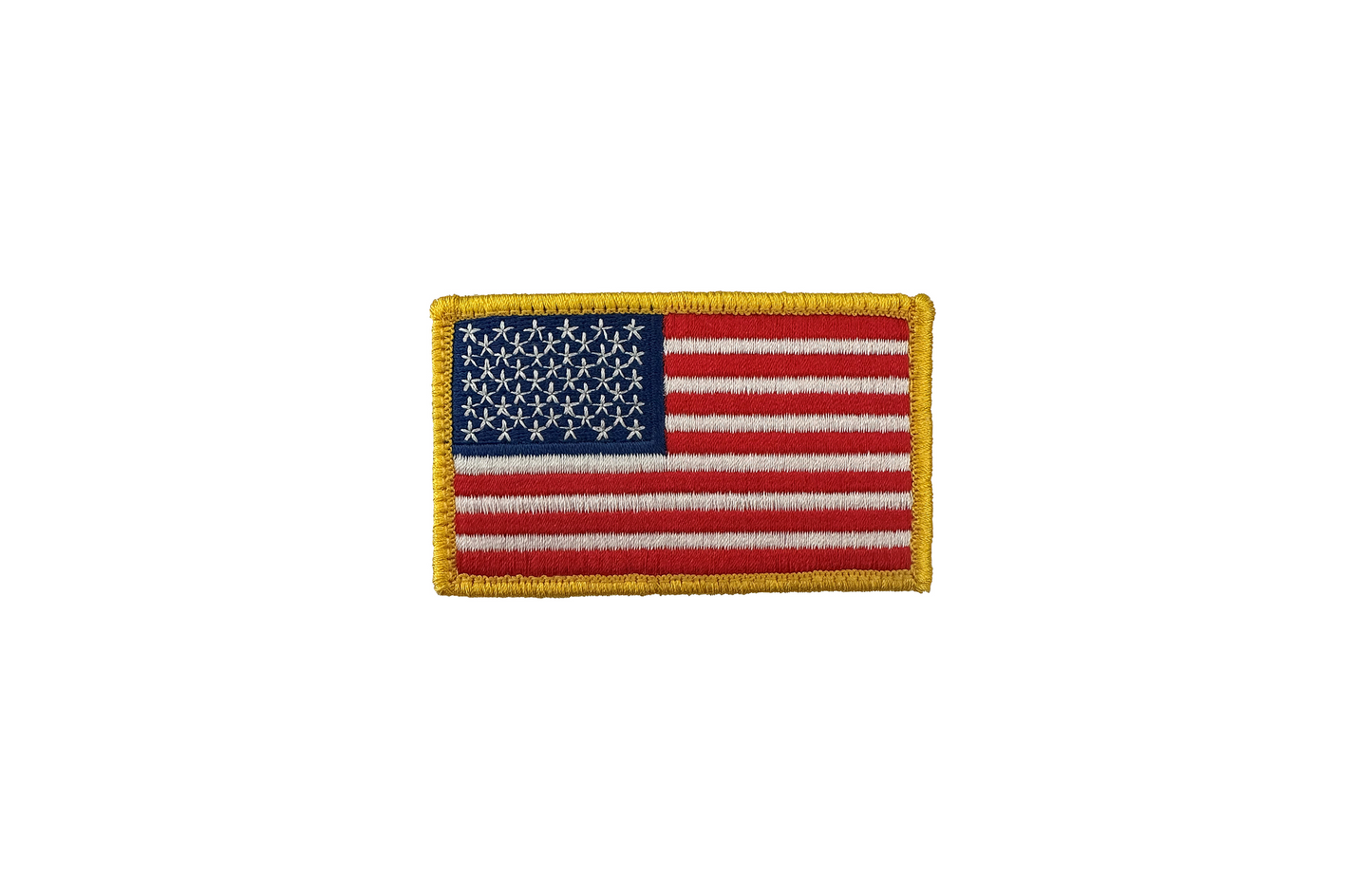 U.S. Flag Regular Color With Gold Border Patch W/ Hook Fastener - Sta-Brite Insignia Inc.