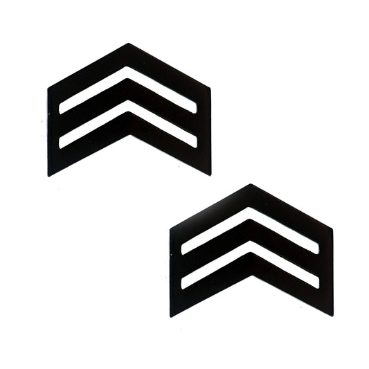 ROTC Sergeant STA-BRITE® (Black) Rank Pin-on (pair) - Sta-Brite Insignia Inc.