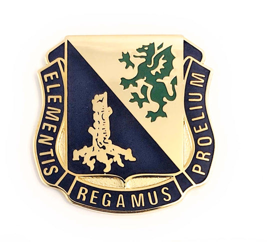 U.S. Army Chemical Regimental Crest "Elementis Regamus Proelium" (each) - Sta-Brite Insignia Inc.