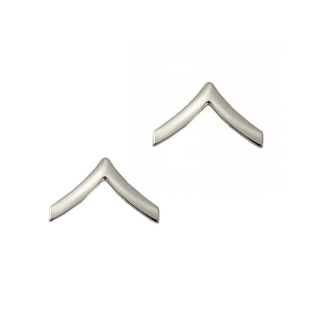Police Private Nickel Rank Pin 3/4" Pair - Sta-Brite Insignia INC.