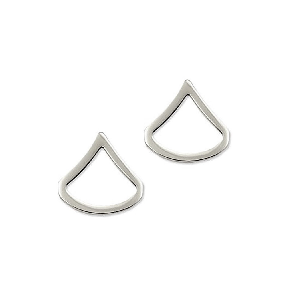 Police Private First Class Nickel Rank Pin 3/4" Pair - Sta-Brite Insignia INC.