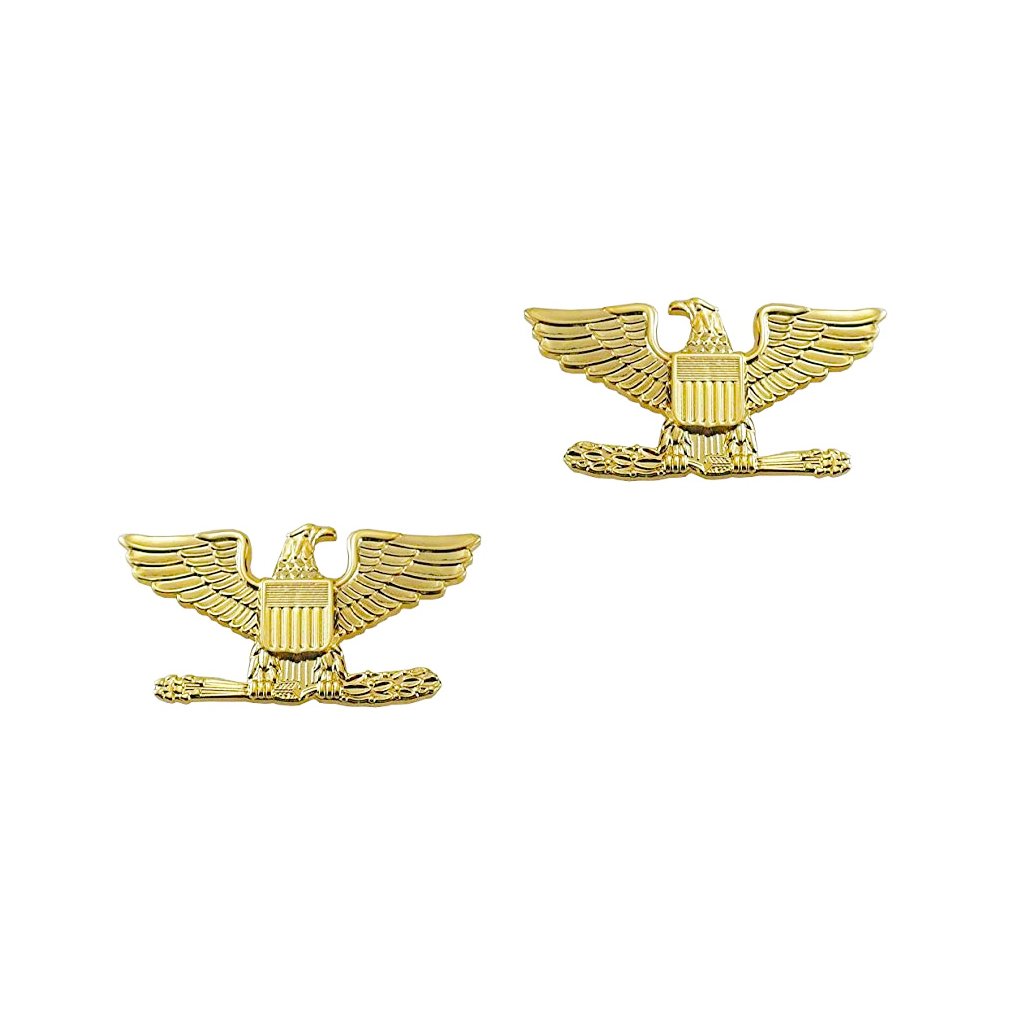 Police Colonel Gold Rank Pin 1.5" Pair - Sta-Brite Insignia INC.