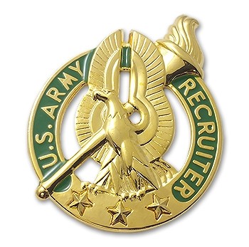 US Army Recruiting / Recruiter Senior STA-BRITE Pin-On Badge