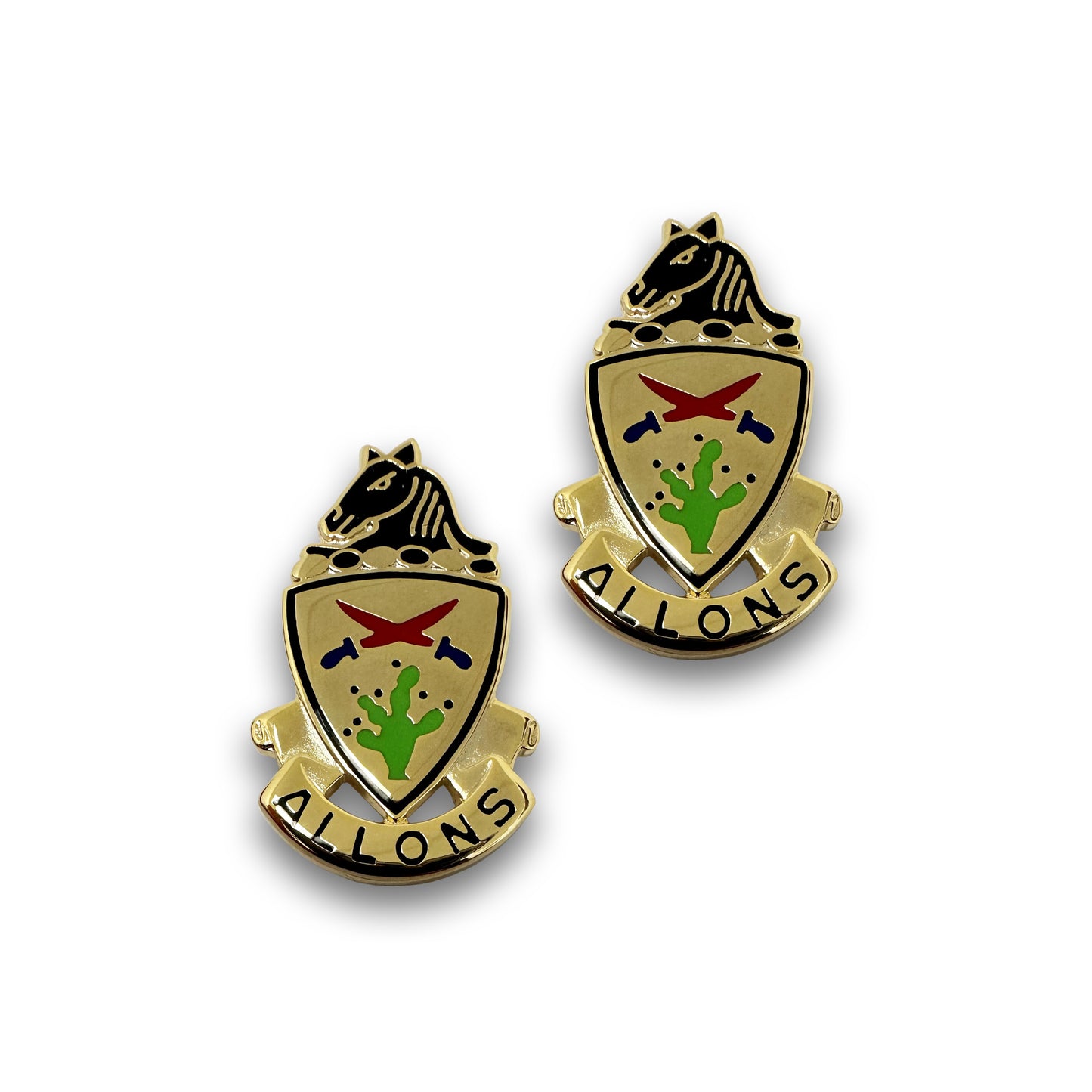 11th Armored Cavalry Regiment Crest "Allons" (pairs)