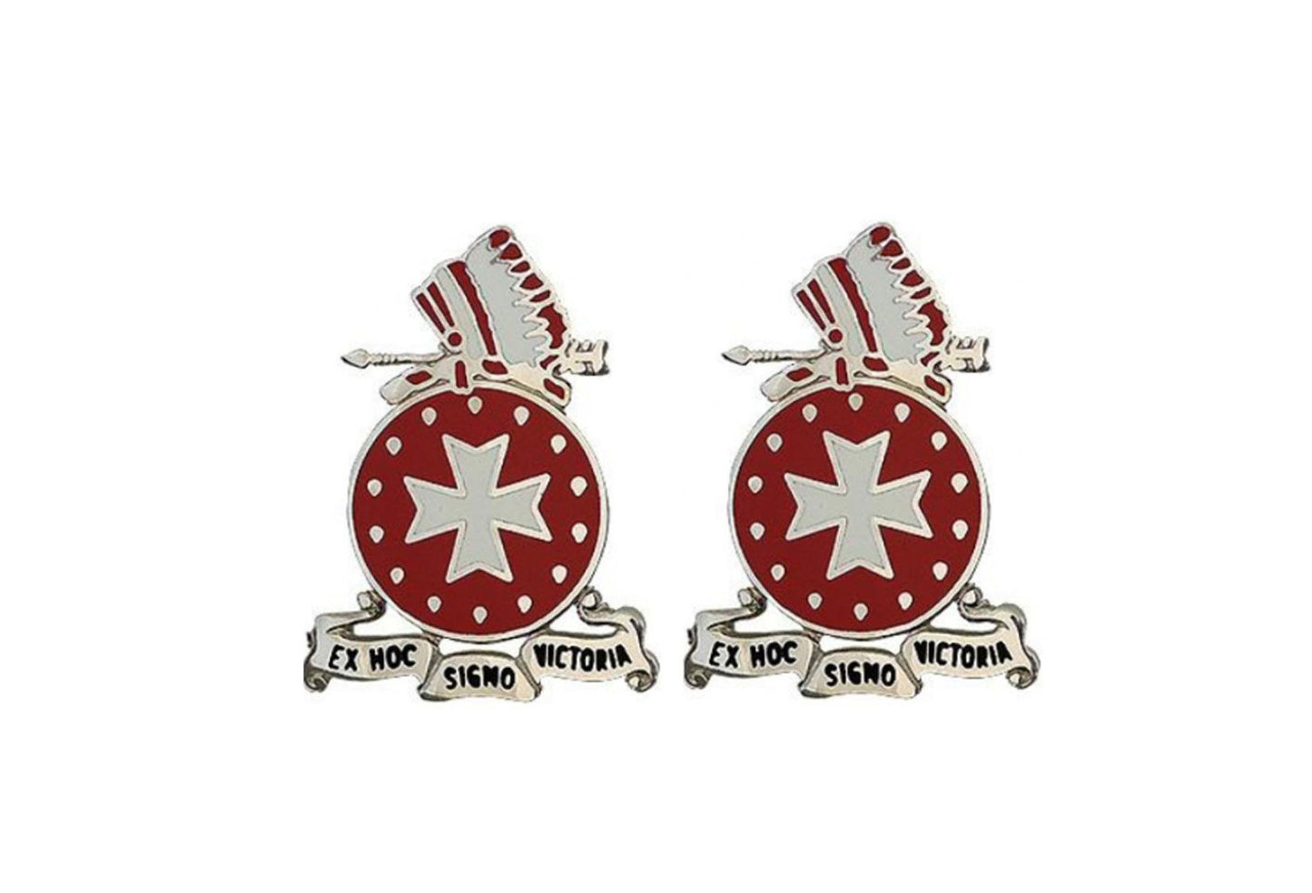 14TH F.A.(FIRES) crest "Ex Hol Signo Victoria" (pair)