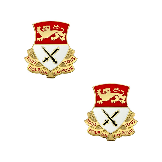 15th Cav Crest "Tous Pour un Tours un pour" (pair)