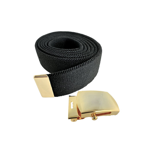 US Army (Male) Elastic Belt with STA-BRITE® Gold Buckle and Tip (each) - Sta-Brite Insignia Inc.