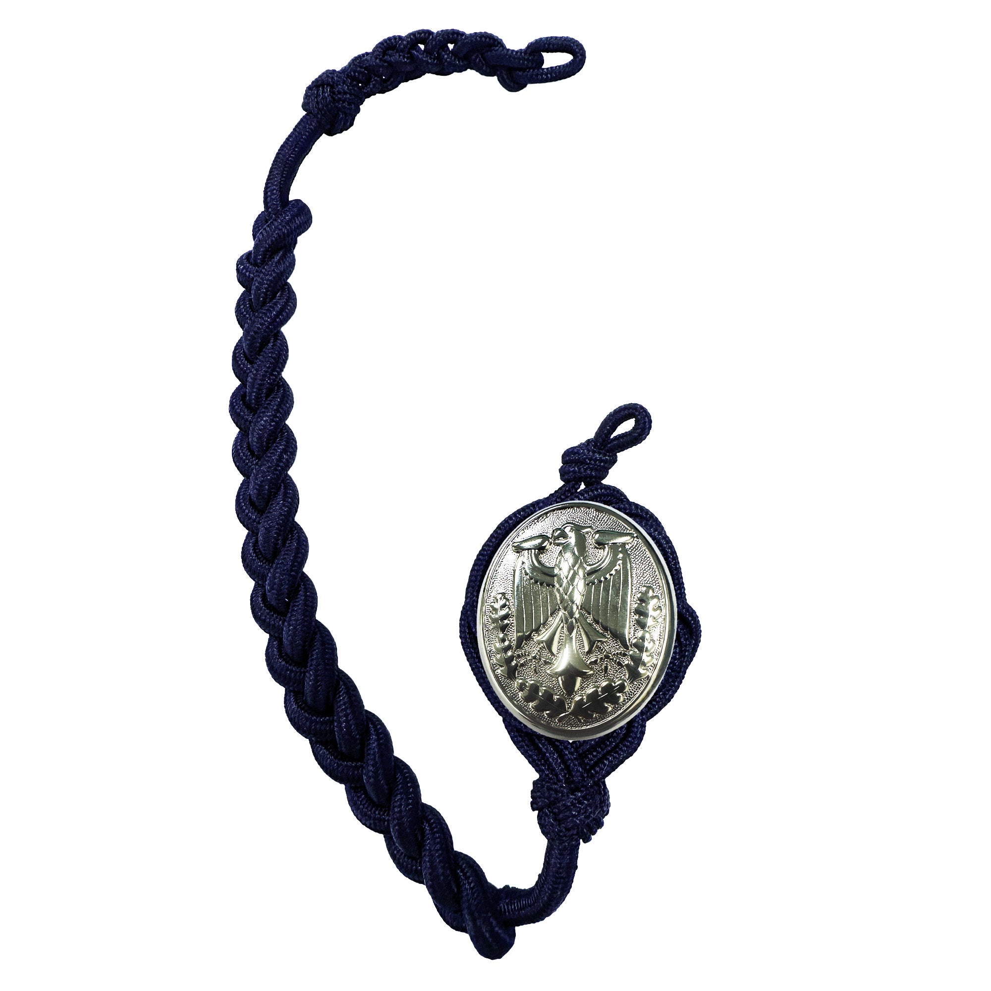 German Schutzenschnur Marksmanship Navy blue Cord with Silver Badge ...