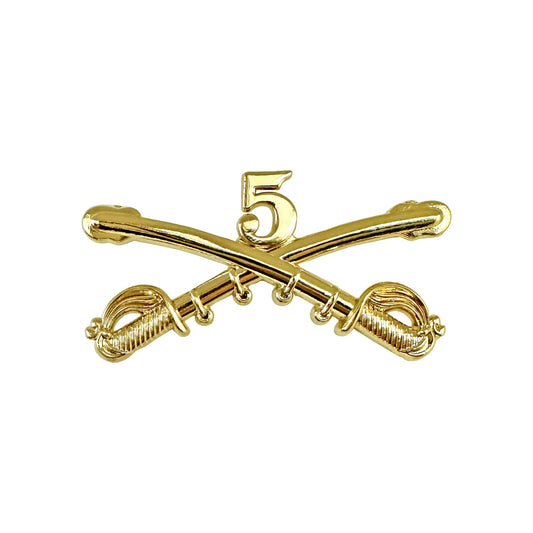 U.S. Army Cross Sabres (Cavalry) Hat Pins 2 1/4" x 1" w/ Number 5 (each)