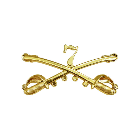 U.S. Army Cross Sabres (Cavalry) Hat Pins 2 1/4" x 1" w/ Number 7 (each)