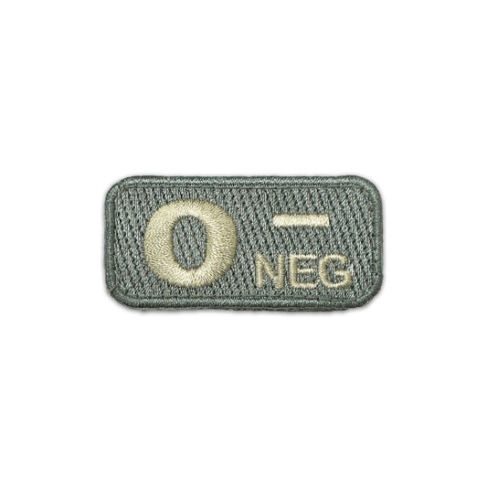 O+ Blood Type Patch Foliage Green W/ White Letters W/ Hook Fastener