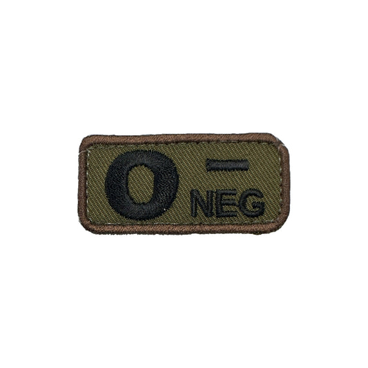 O- Blood Type Patch Forest W/ Hook Fastener