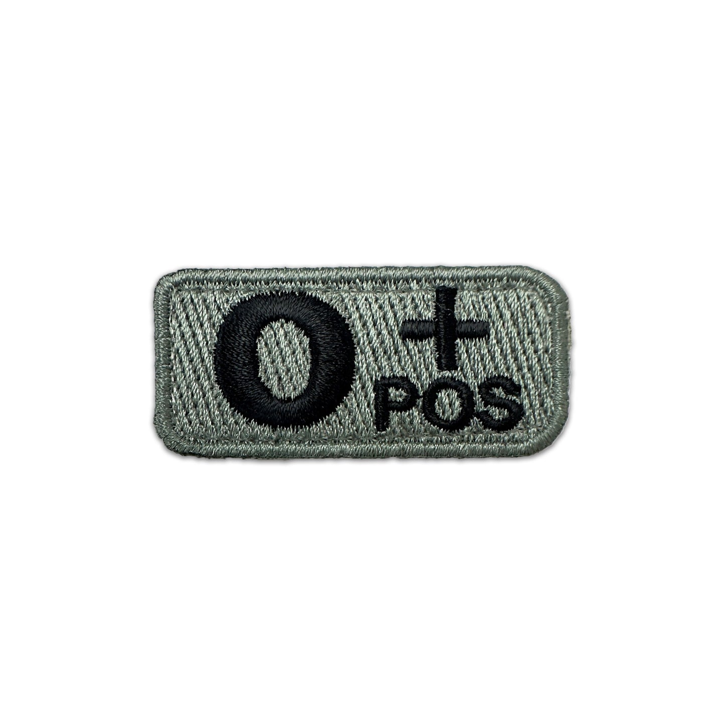 O+ Blood Type Patch Foliage Green with Black Letters W/ Hook Fastener