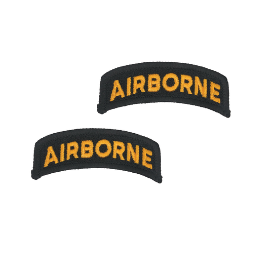 Airborne Black and Gold Tab With Hook Fastener (pair)