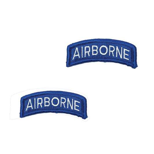 Airborne White and Blue Color Tab W/ Hook Fastener (Pair)
