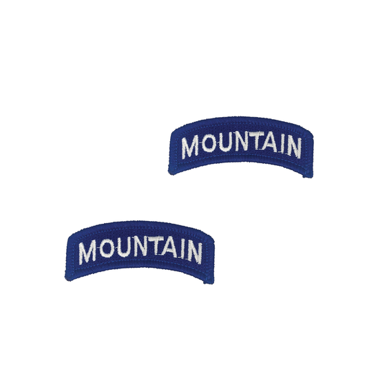 Mountain Blue and White SEW ON AGSU Color tab (pair)