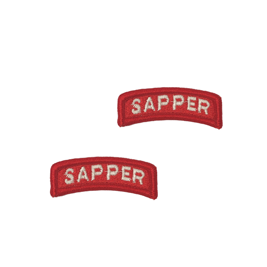 Sapper Red and White SEW ON AGSU Color tab (pair)