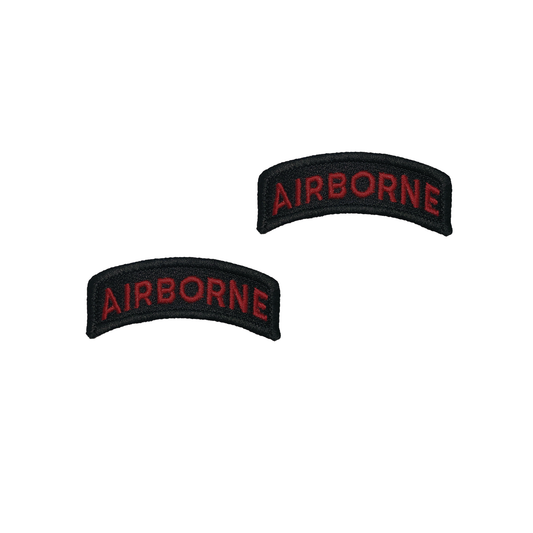 Airborne Black and Red SEW ON AGSU Color tab (pair)
