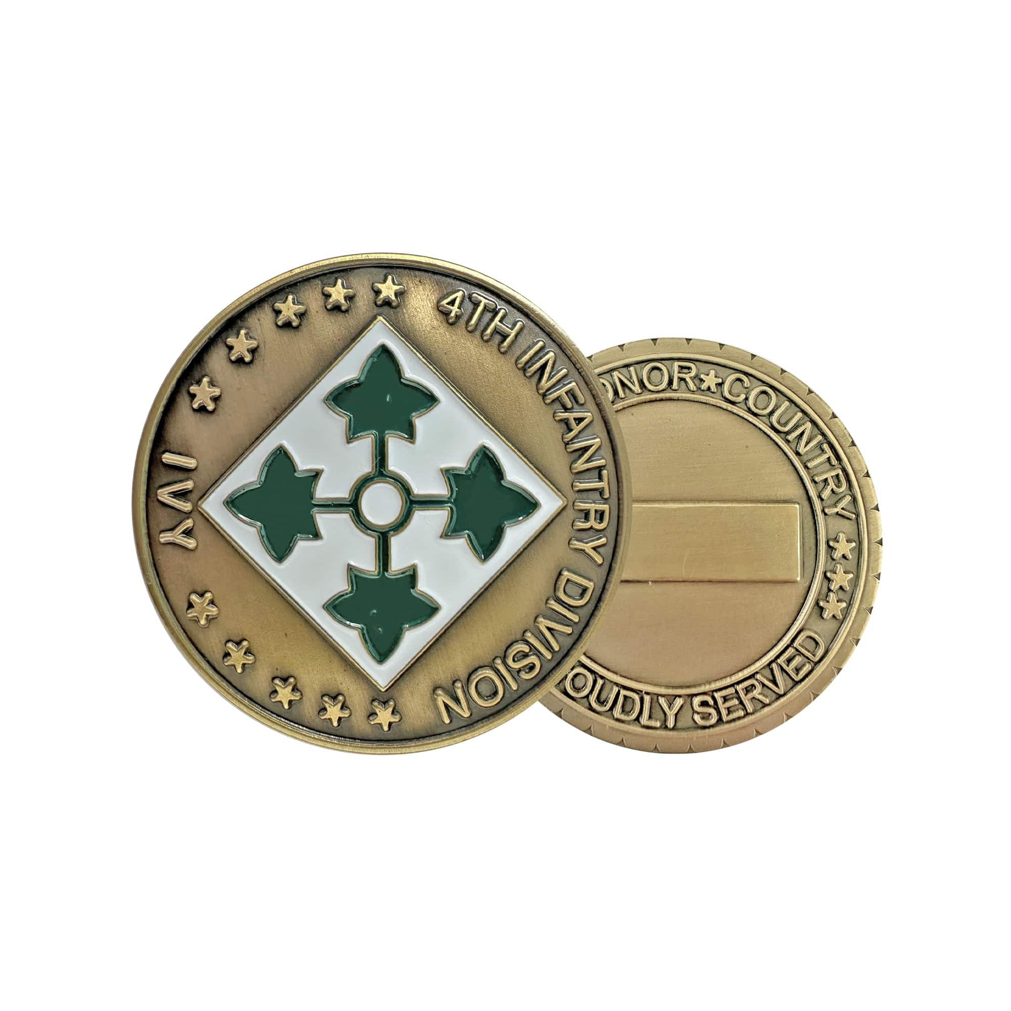 Stab Coin U.S. Army 4th Infantry Division Challenge Coin | Sta-Brite Insignia Inc.