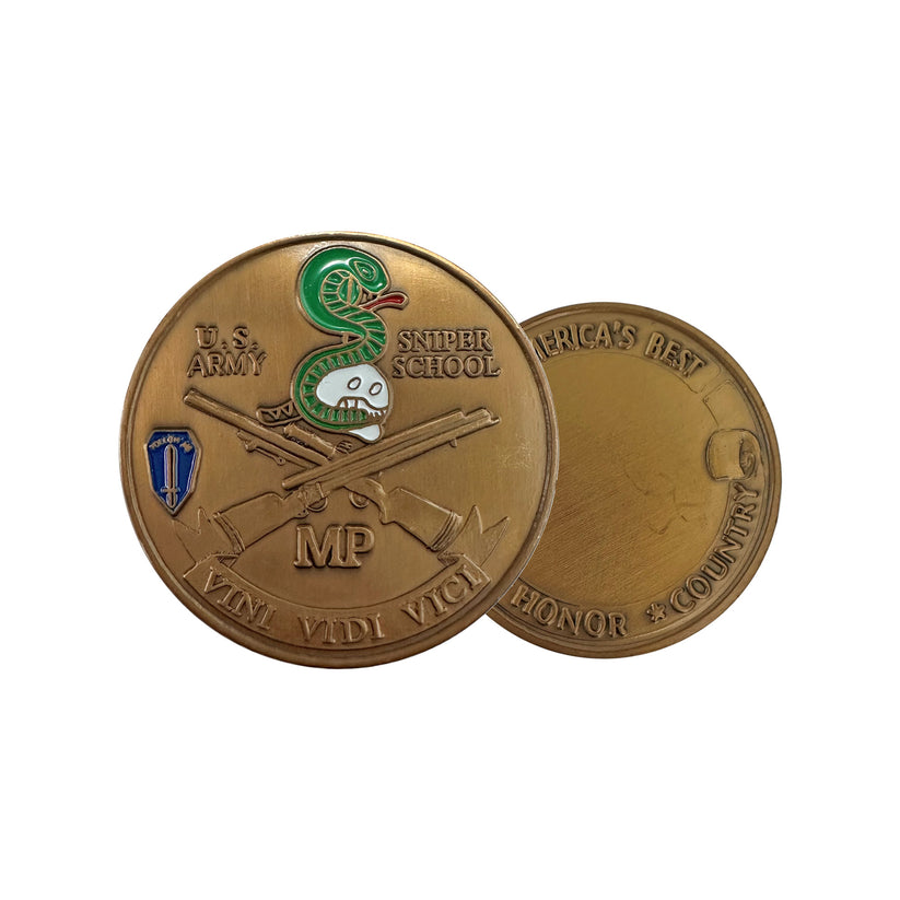 Stab Coin U.S. Army Sniper School Military Police Challenge Coin