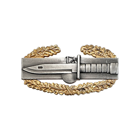 U.S. Army Master Combat Action Badge C.A.B. 1 AWD Gold Wreath Silver-Oxide (each)