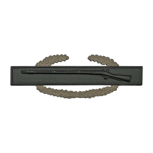Master Combat Infantry Badge 1 AWD Brown Wreath Full Size Black Metal STA-BRITE