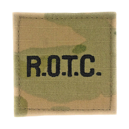 ROTC R.O.T.C Black Letters OCP Rank with Hook Fastener