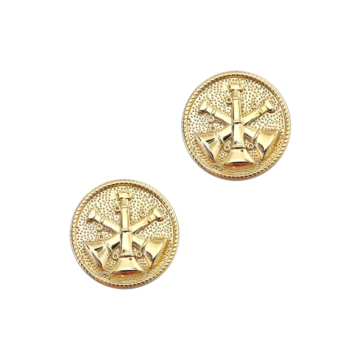 STA-BRITE® Asst Chief 3 Bugles 2 Posts Gold 15/16" (pair)