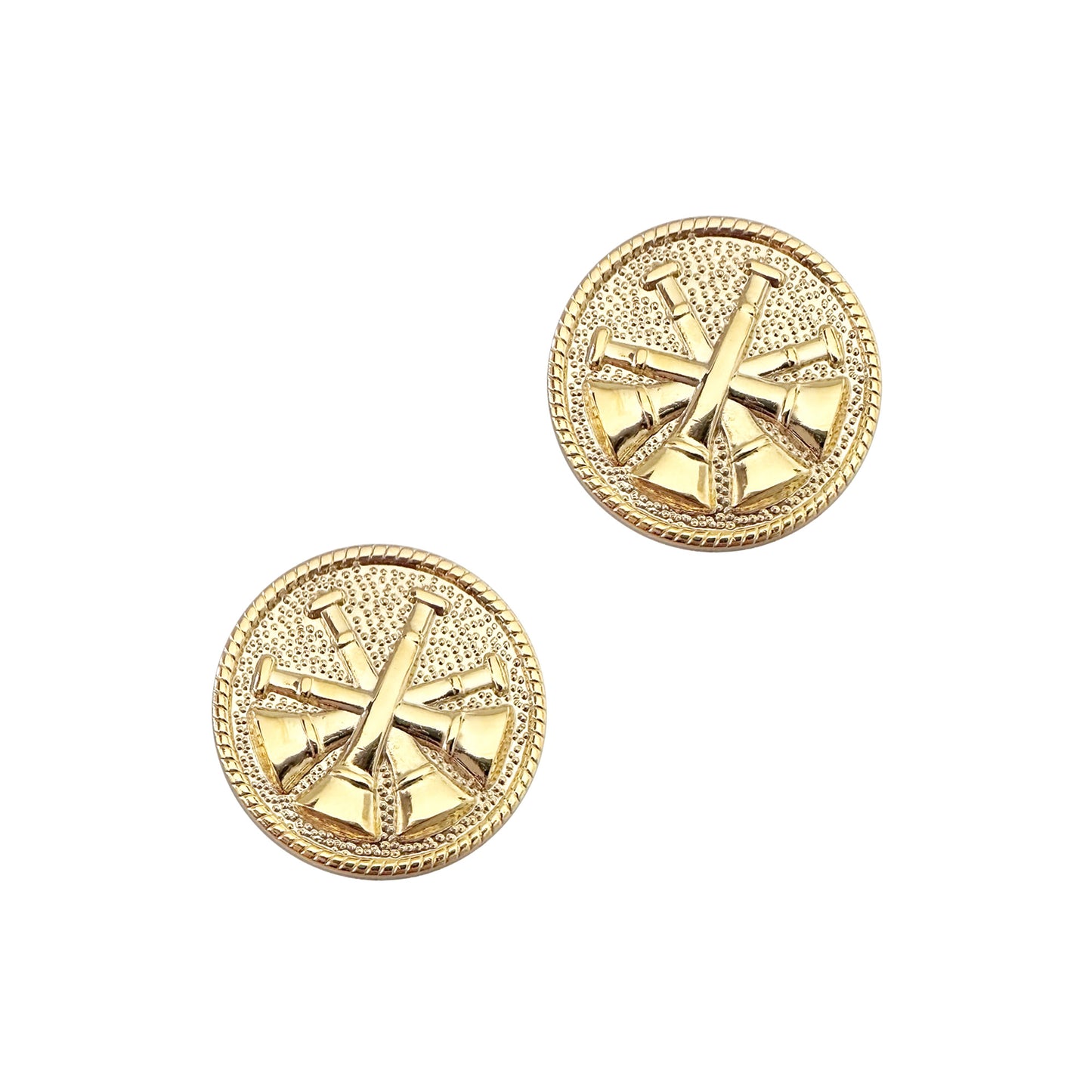 4 Bugles on disk Granite finish STA-BRITE®  Gold (pair)