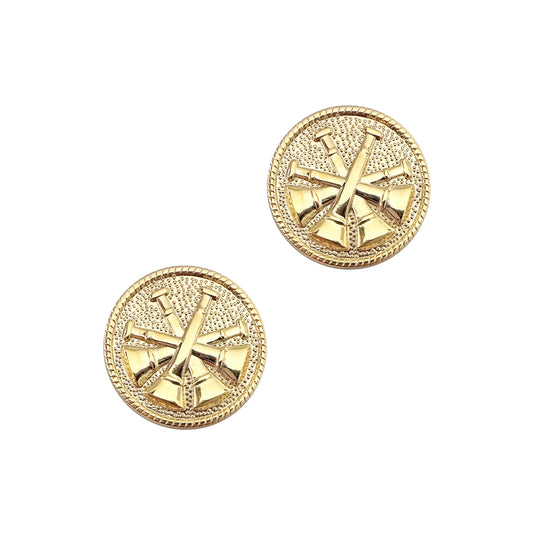 4 Bugles on disk Granite finish STA-BRITE®  Gold (pair)