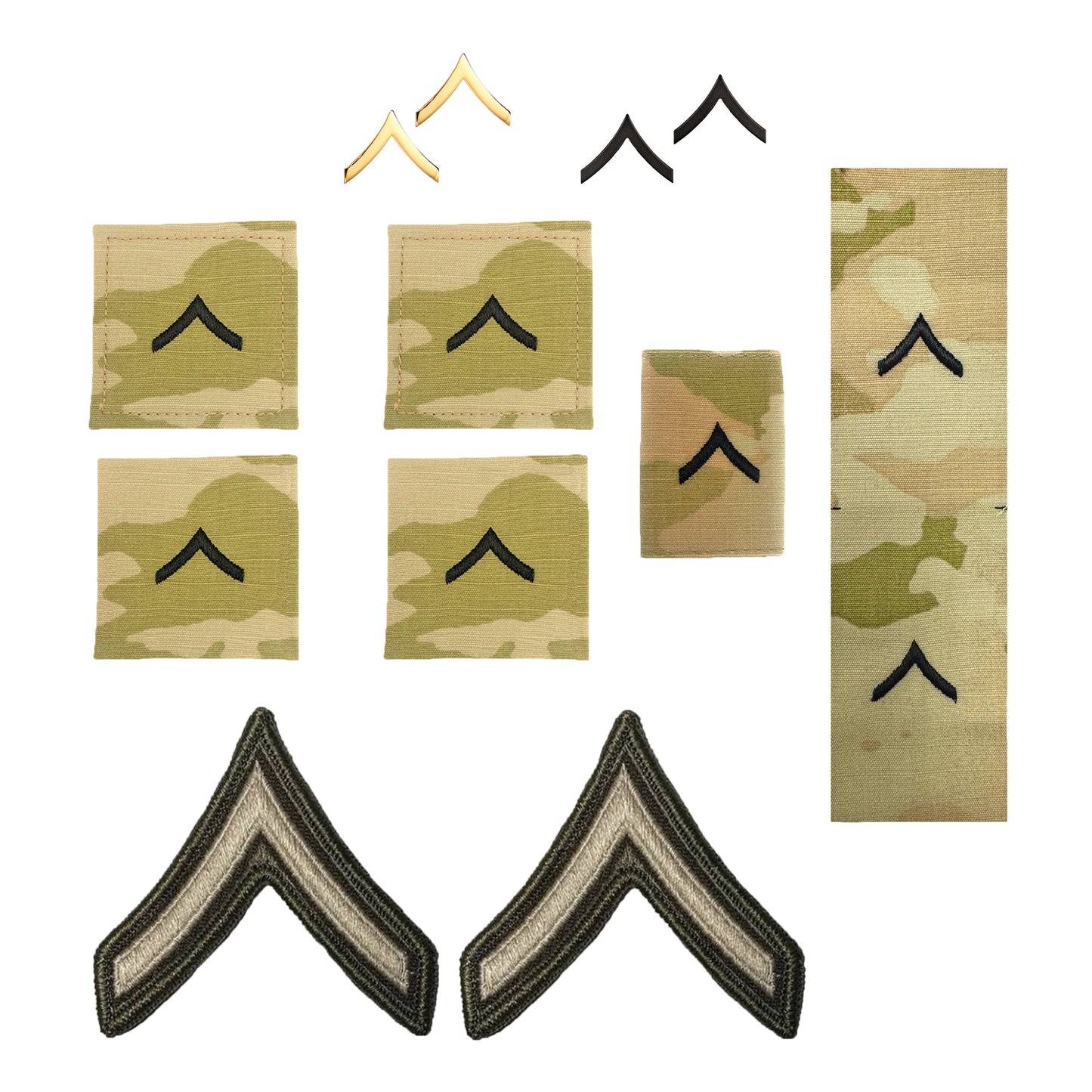 U.S. Army (E2) Private AGSU Rank Bundle (Male) - Sta-Brite Insignia Inc.