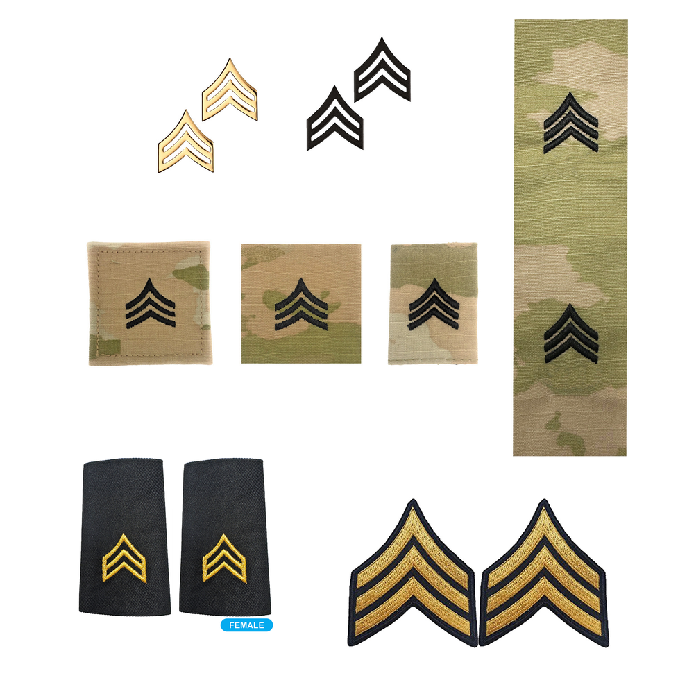 U.S. Army (E5) Sergeant Rank Bundle (Female) | Sta-Brite Insignia Inc.