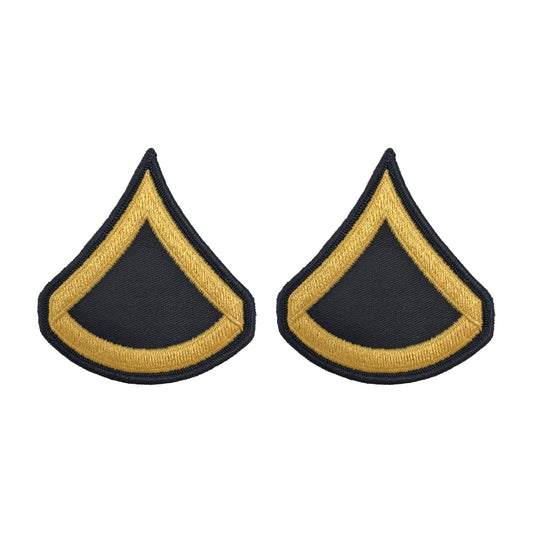 US Army E3 Private First Class Gold on Blue Sew-on - Large/Male