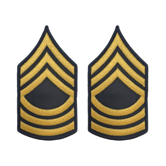 U.S. Army E8 Master Sergeant Gold on Blue Sew-on - Male (Large)