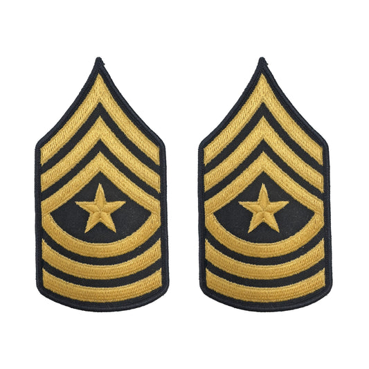 U.S. Army E9 Sergeant Major Gold on Blue Sew-on - Large/Male
