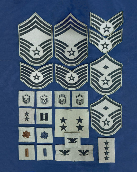 Assorted Air Force ABU Ranks, 2x2 and Sew-On Badges