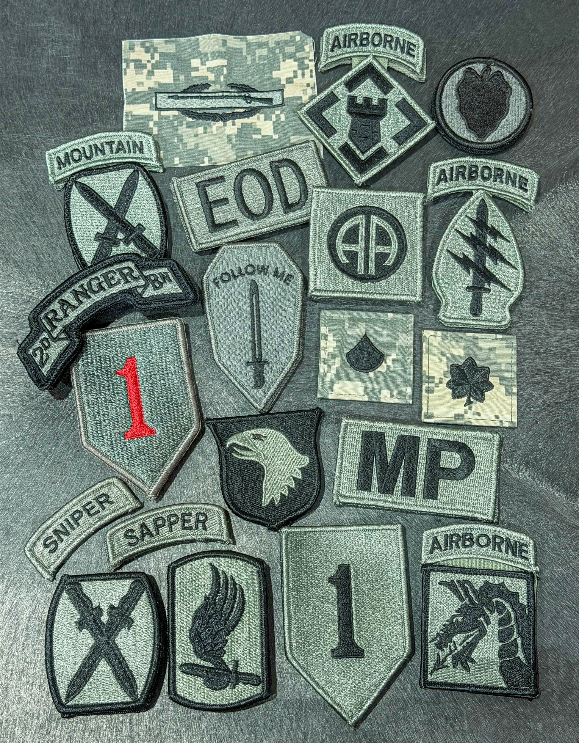 Assorted ACU Patches, Scrolls, Tabs, Ranks, and Badges - Sta-Brite Insignia Inc.