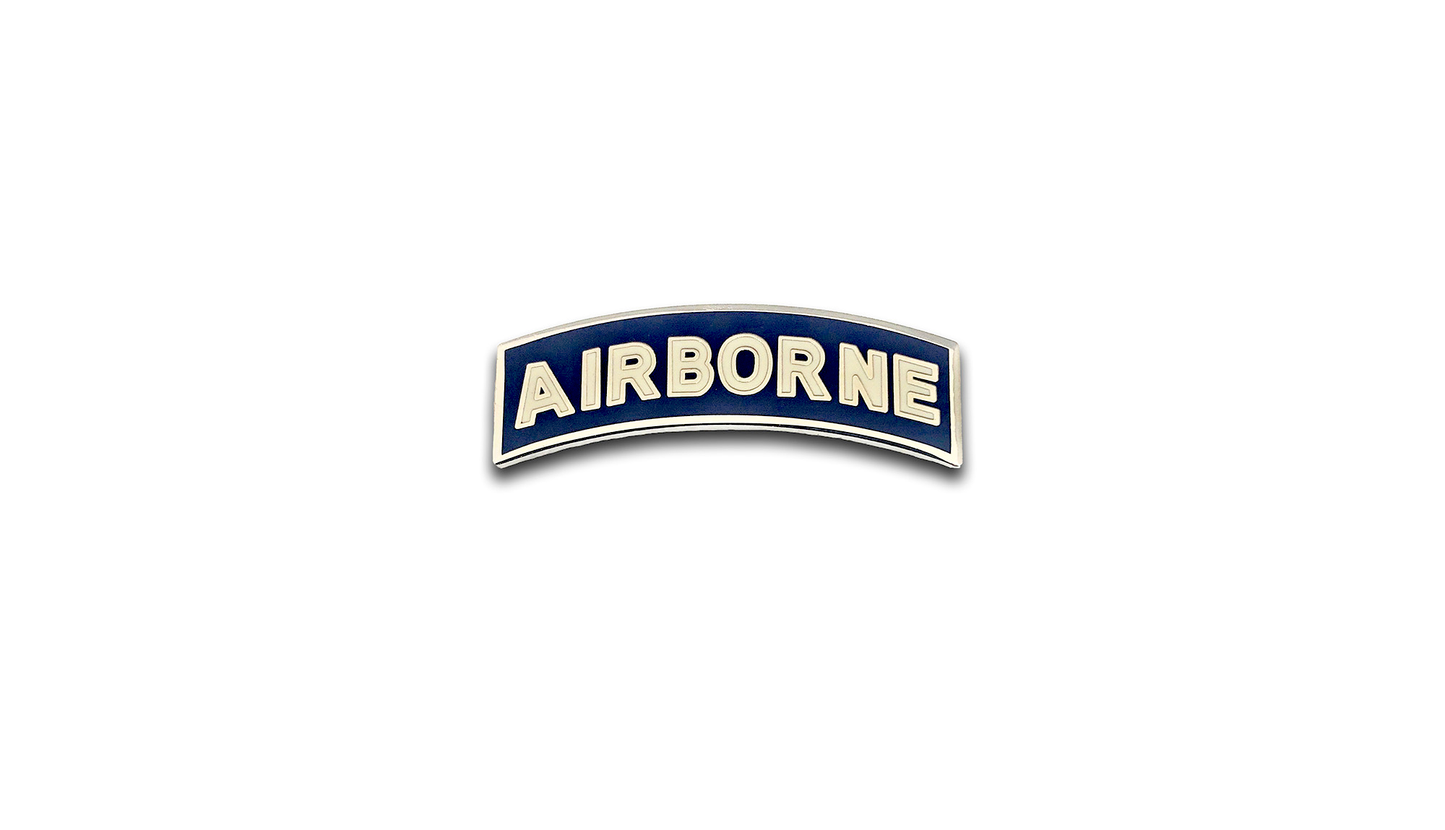 US Army Airborne Blue And White Tab Pin C.S.I.B.