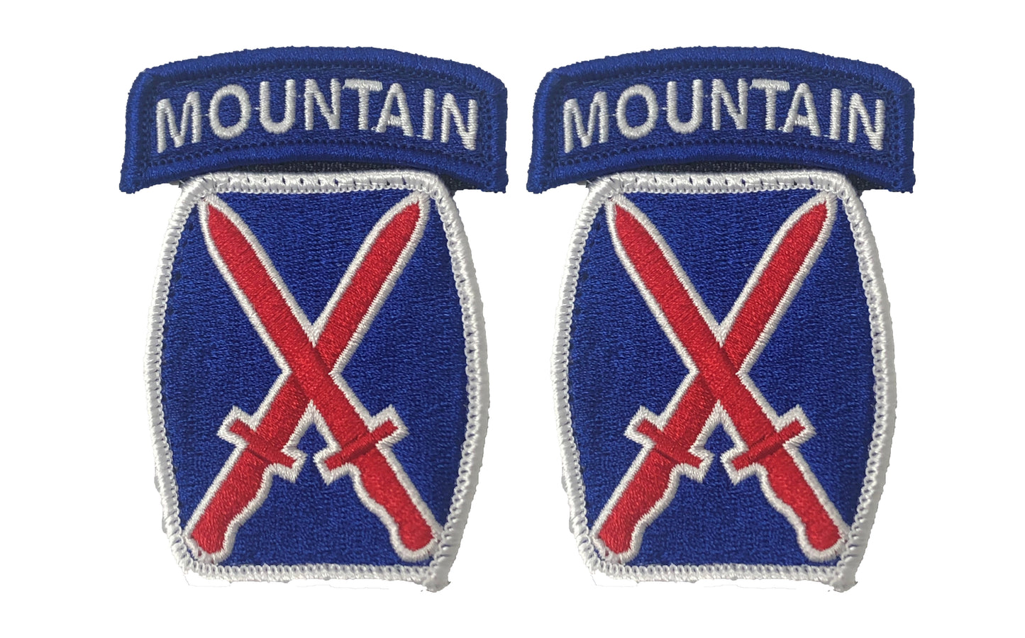 U.S. Army 10th Mountain Division Color Sew-on Patch (pair).