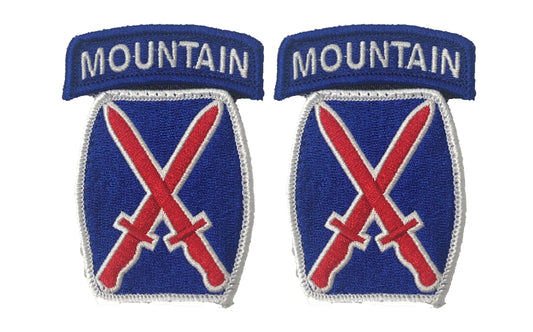 U.S. Army 10th Mountain Division Color Sew-on Patch (pair).