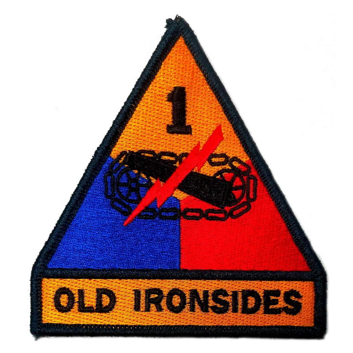 U.S. Army 1st Armored Division (Old Ironsides) Color Patch with Hook Fastener (each).