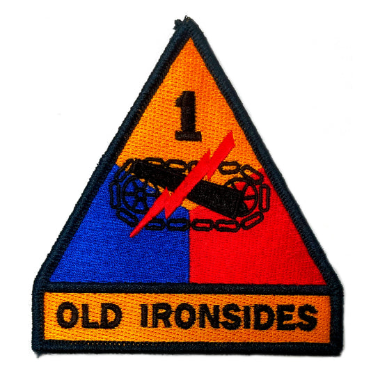 U.S. Army 1st Armored Division (Old Ironsides) Color Patch with Hook Fastener (each).