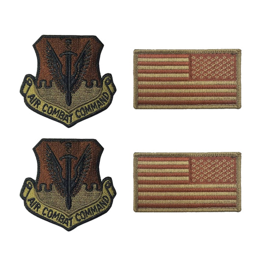 US Air Force Air Combat Command OCP Spice Brown Patch and Flag Bundle