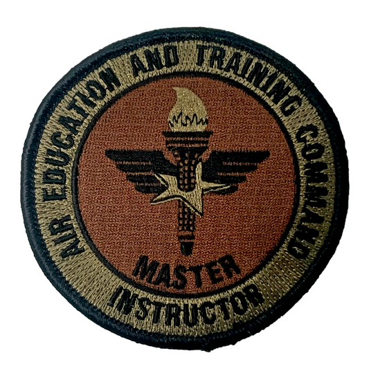 A.F. Air Education & Training Command Master Instructor Spice Brown OCP Patch W/ Hook Fastener
